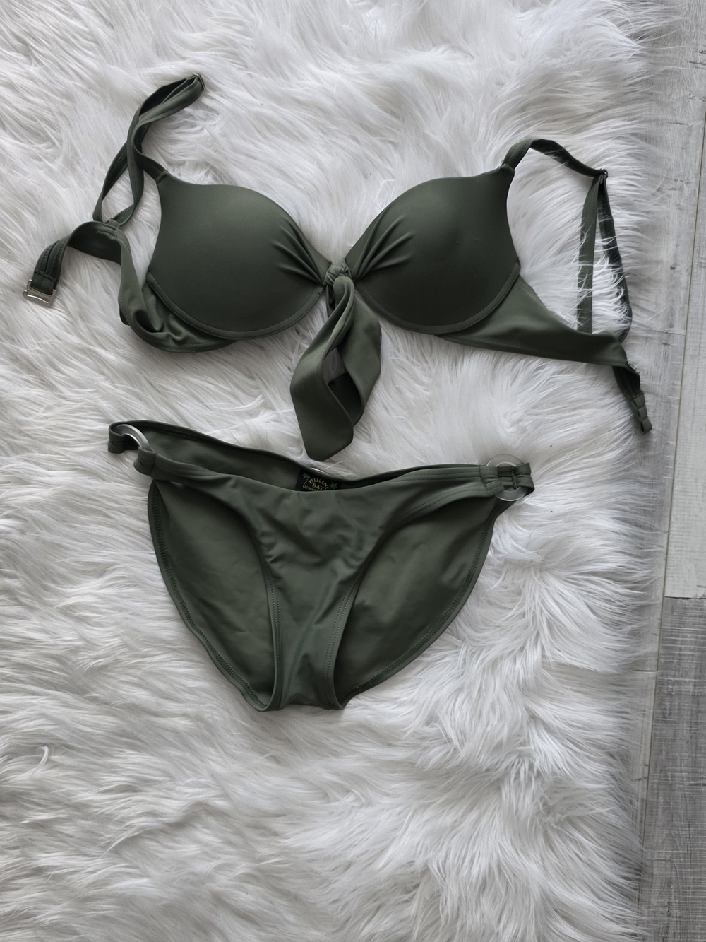 Bikini Bay Women’s Olive Green Bikini Set - Classic Two-Piece Swim